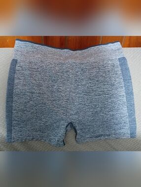 Avia Gray Heather Bike Shorts with Dark Side Panels